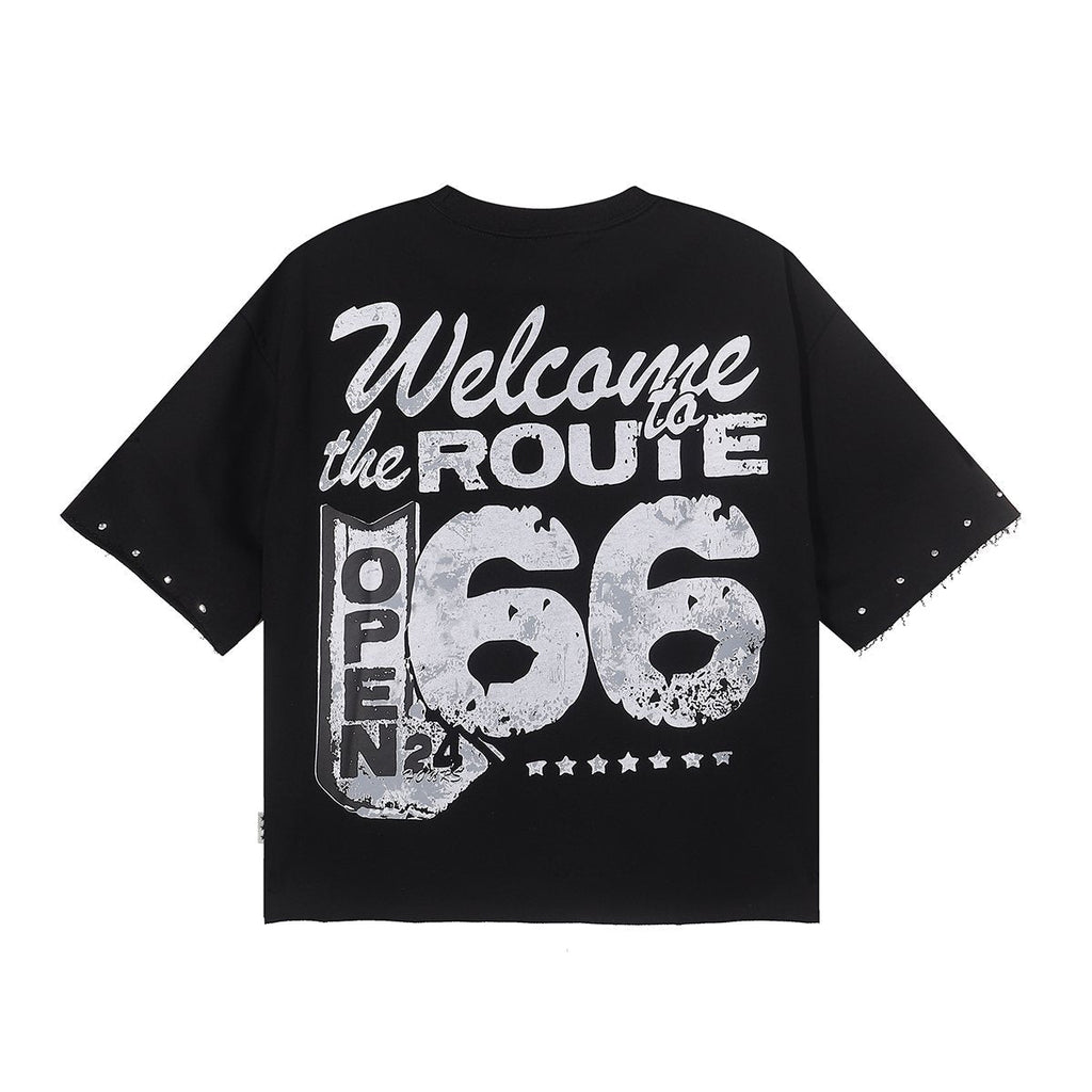 BKYS Revival Ice Cold Route 66 Cropped Graphic T-Shirt