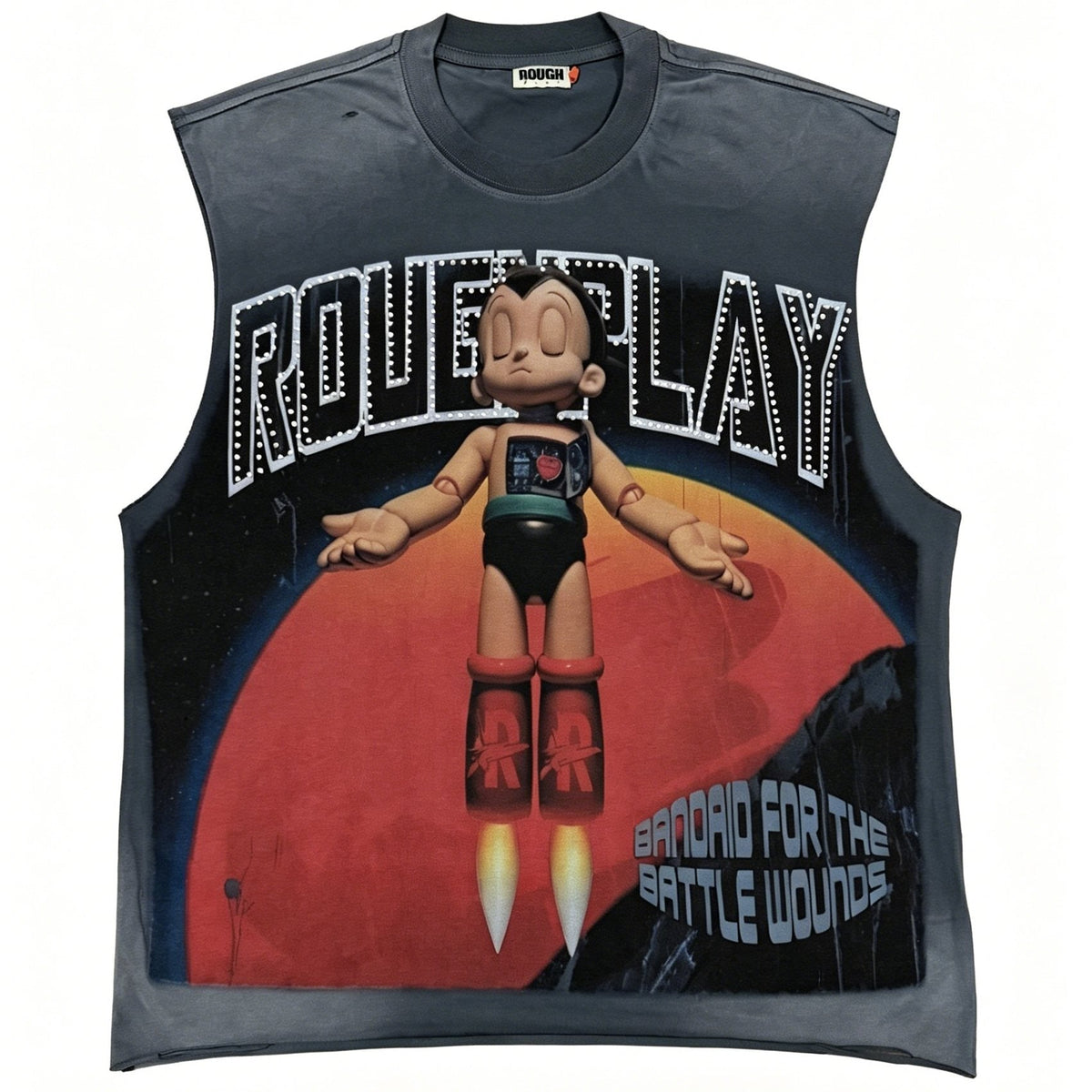 Rough Play Cartoon Graphic Sleeveless T-Shirt