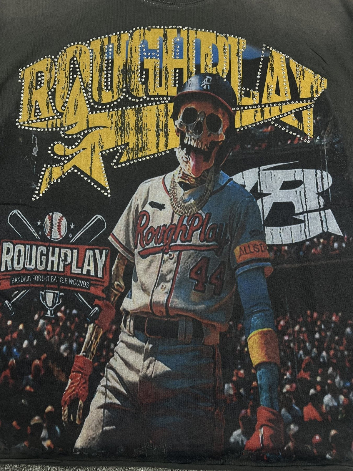 Rough Play Baseball Smiley Graphic T-Shirt