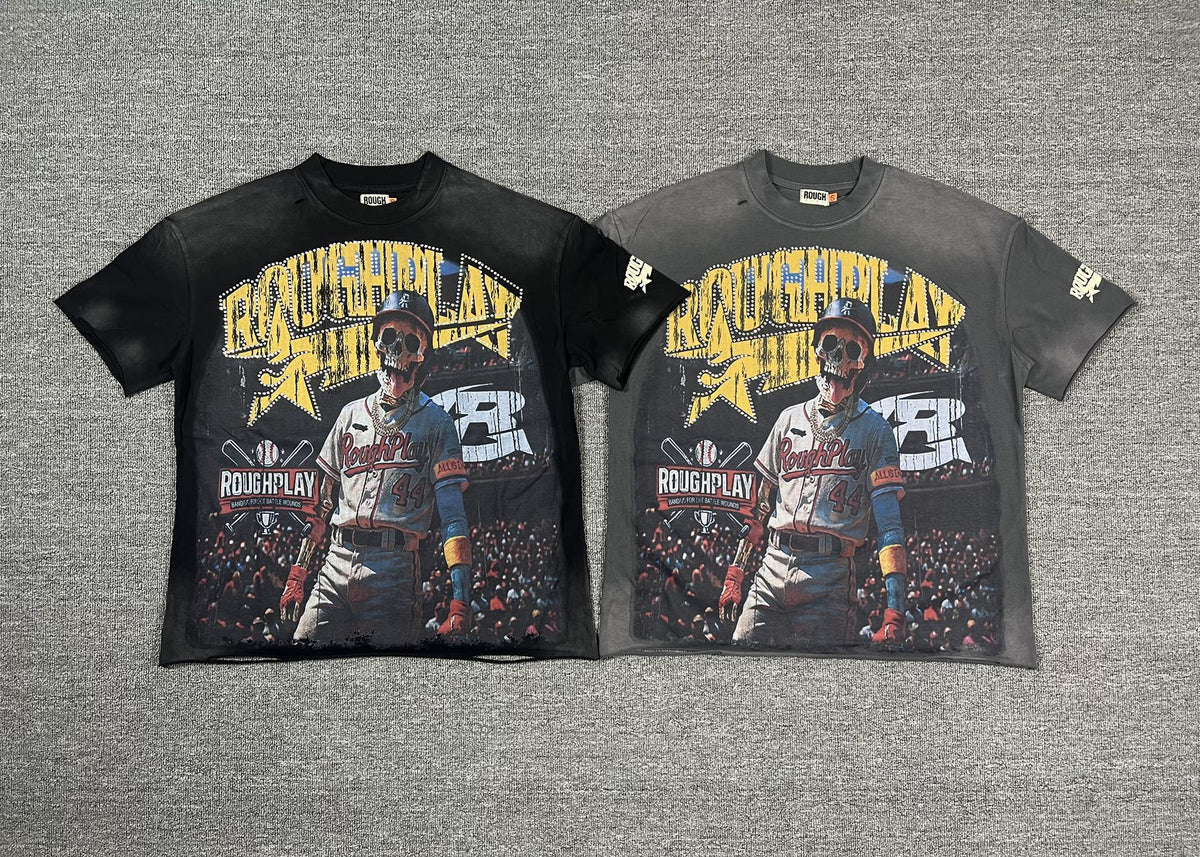 Rough Play Baseball Smiley Graphic T-Shirt