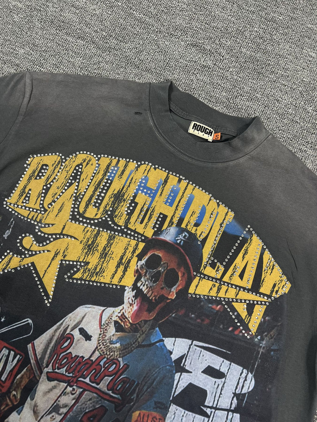 Rough Play Baseball Smiley Graphic T-Shirt