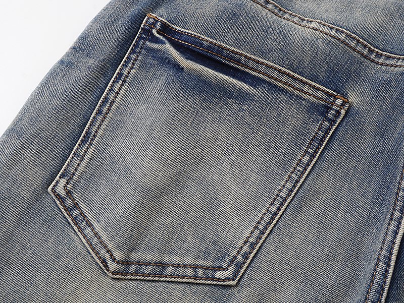 VALABASAS Washed Distressed Blue Jeans