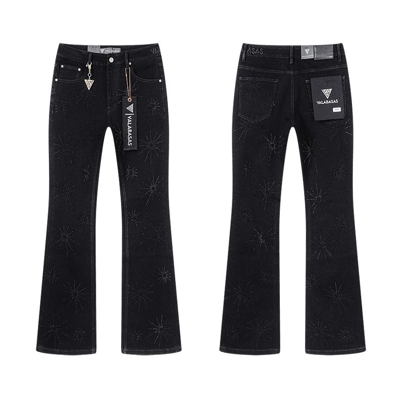 VALABASAS Black Starburst Embellished Jeans