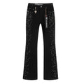 VALABASAS Rhinestone Embellished Black Flared Jeans