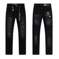 VALABASAS Washed Black Distressed Jeans