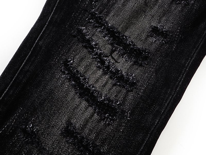 VALABASAS Washed Black Distressed Jeans