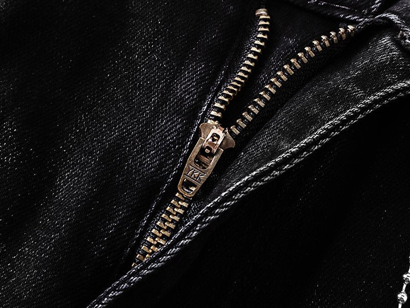 VALABASAS Washed Black Distressed Jeans