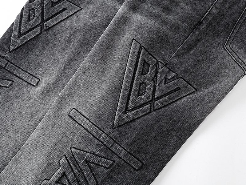 VALABASAS Washed Black Logo Graphic Bootcut Jeans