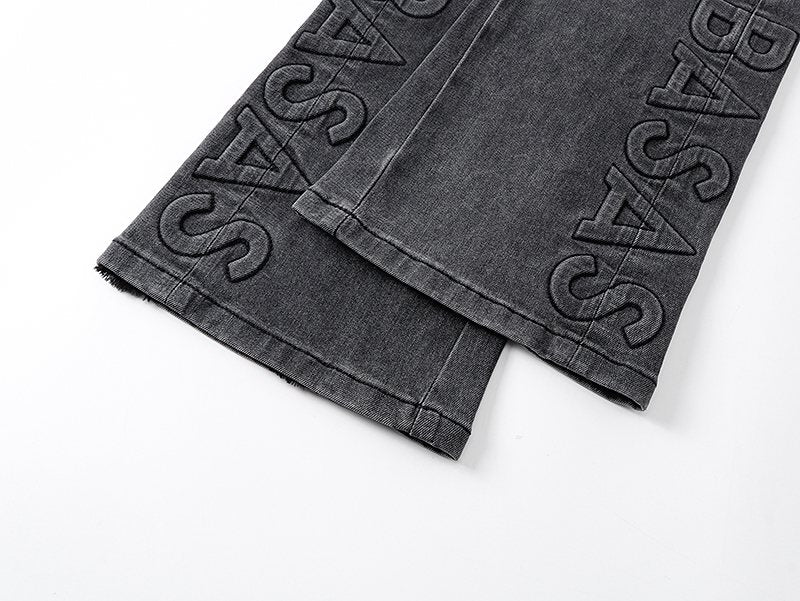 VALABASAS Washed Black Logo Graphic Bootcut Jeans