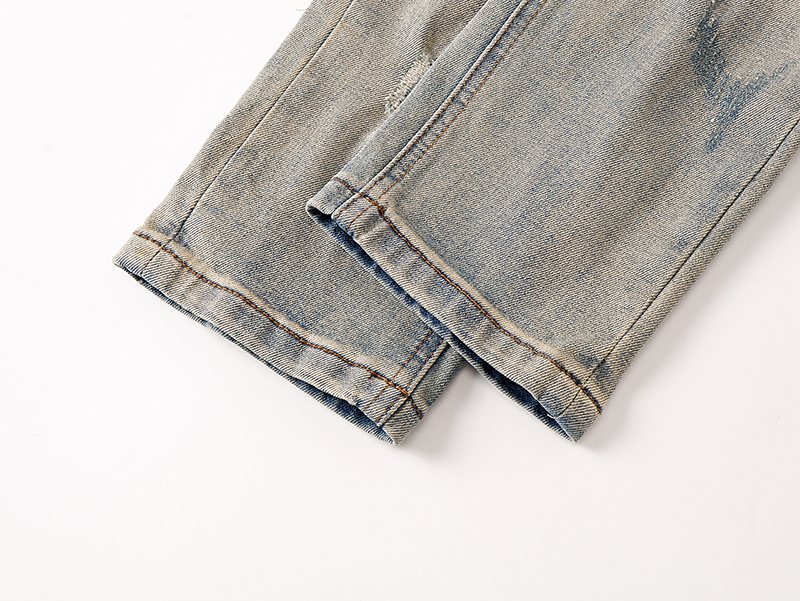 VALABASAS Light Blue Distressed Repair Jeans