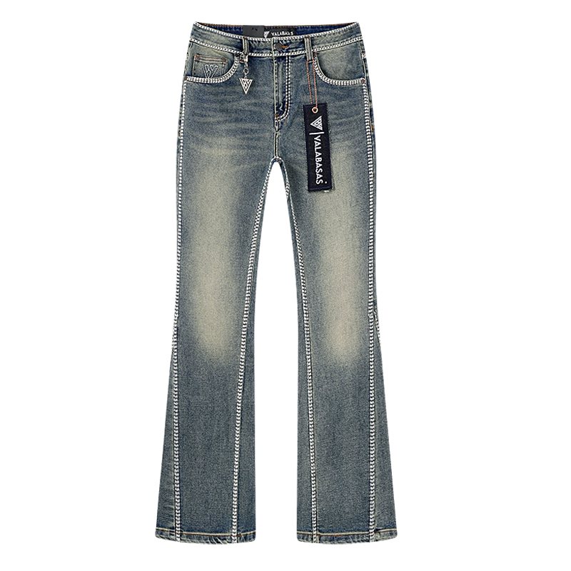 VALABASAS Washed Blue Flared Jeans