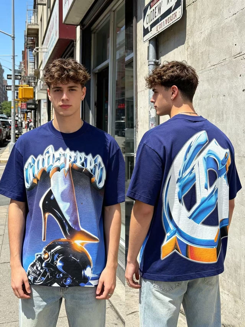 Godspeed High-Heel Skull Graphic T-Shirt