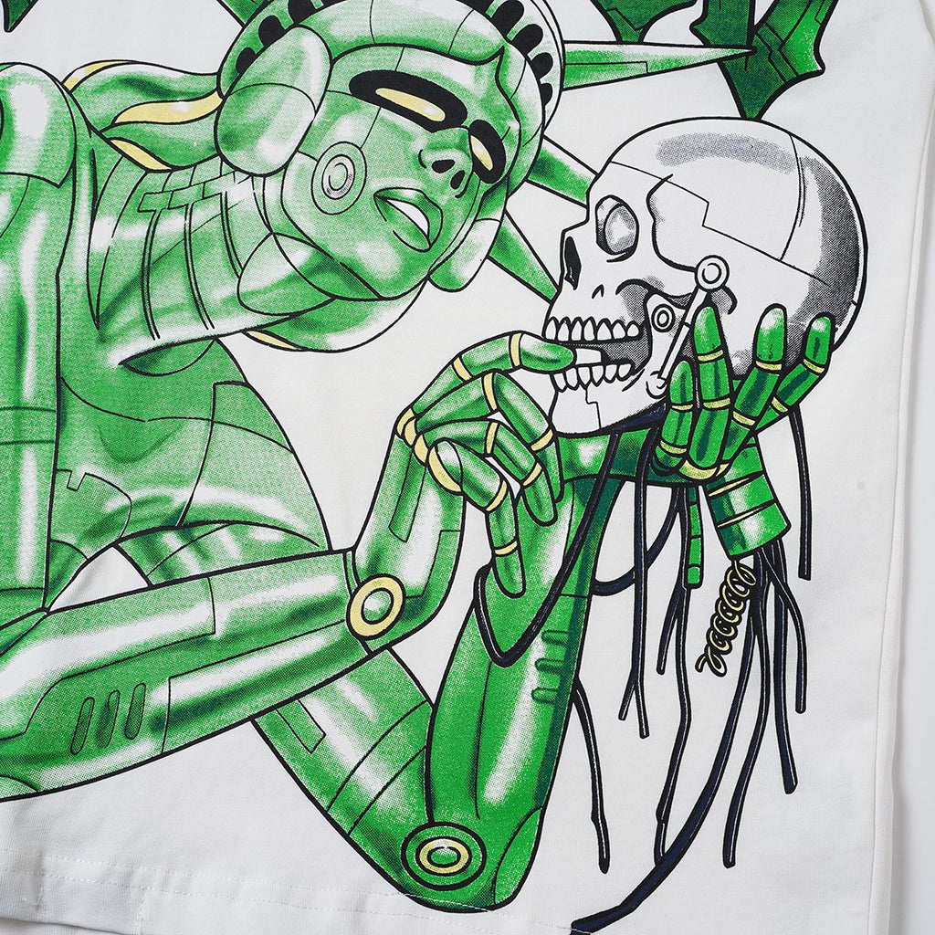 Godspeed Green Front Graphic White T-Shirt