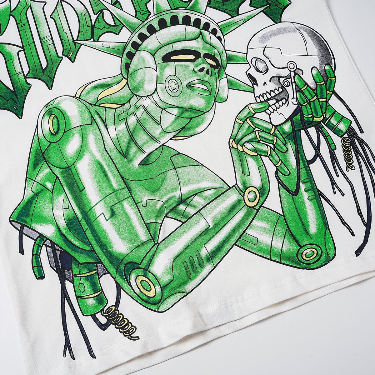 Godspeed Green Front Graphic White T-Shirt