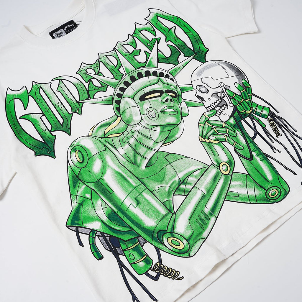 Godspeed Green Front Graphic White T-Shirt