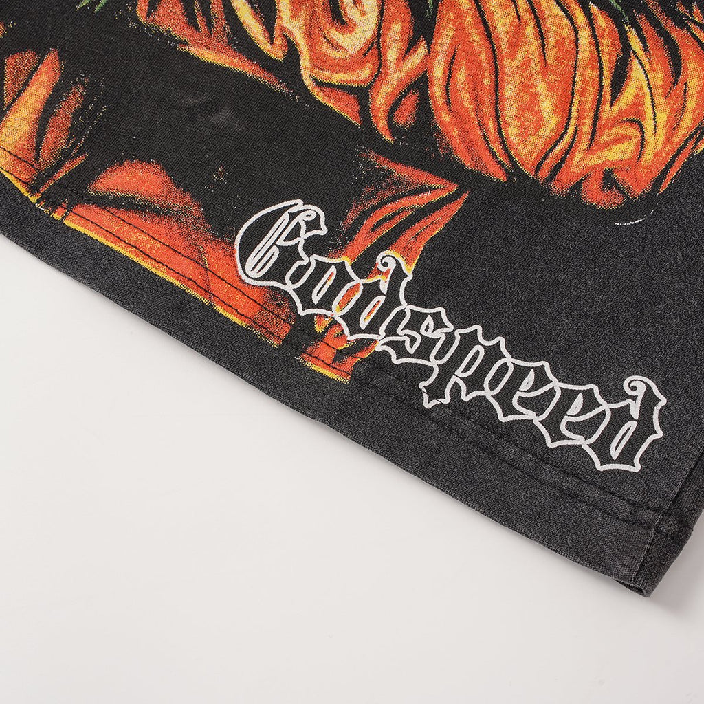 Godspeed Leaf Graphic Washed Black T-Shirt