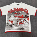 HARMONY White Red-Trim Graphic T-Shirt