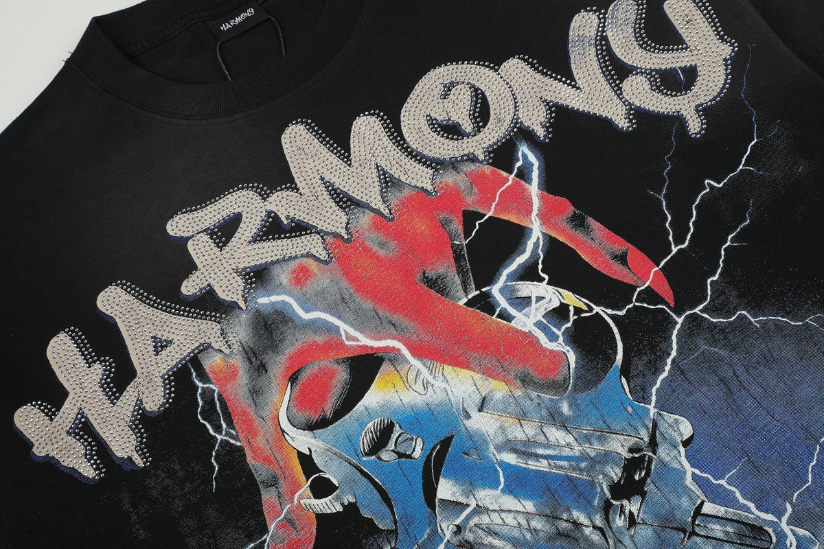 HARMONY Distressed Hem Graphic T-Shirt