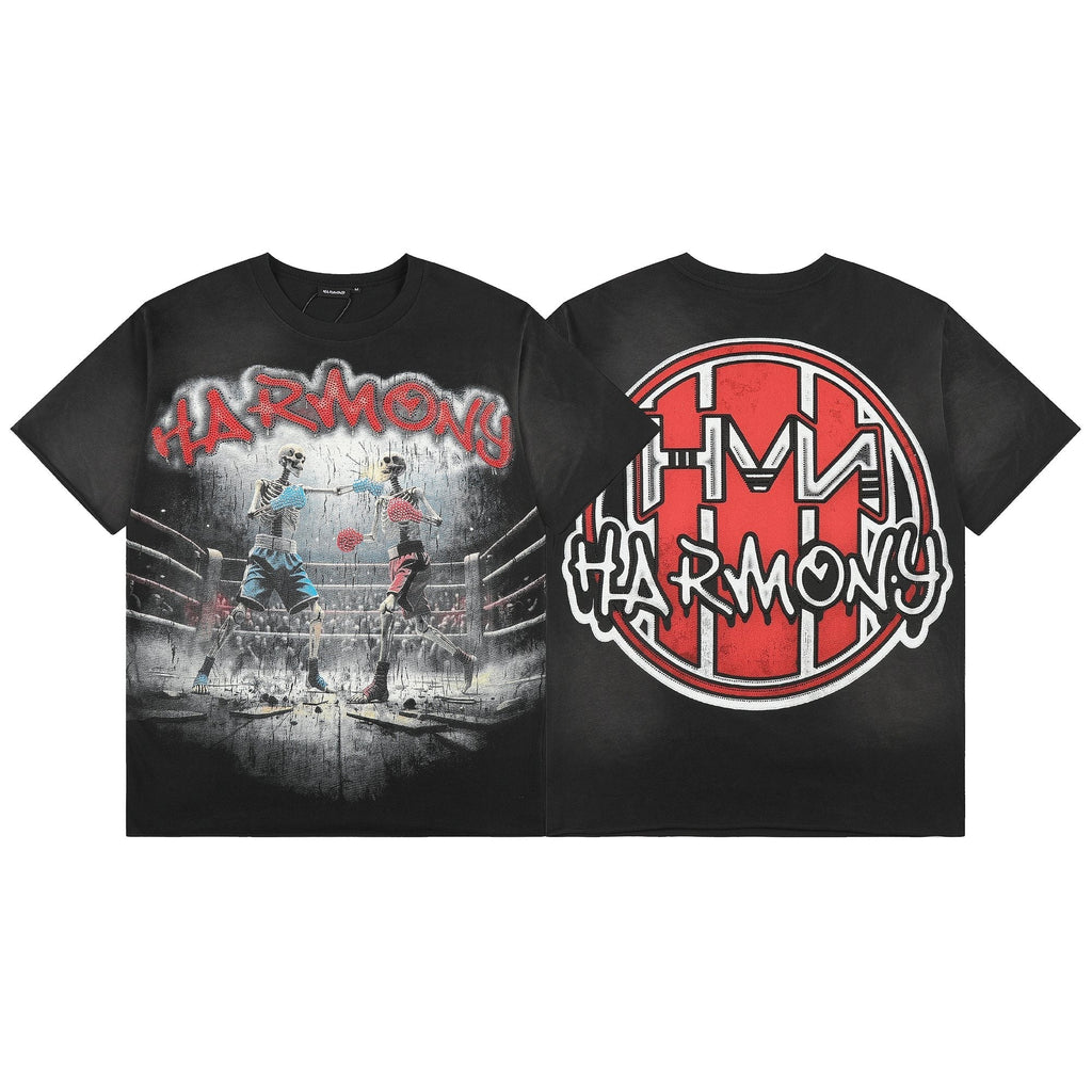 HARMONY Boxing Skeleton Graphic T-Shirt