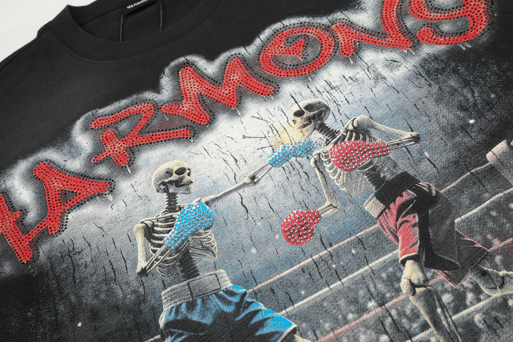 HARMONY Boxing Skeleton Graphic T-Shirt