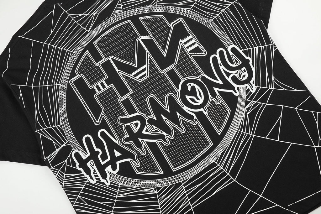HARMONY Spider Web Graphic Black Short-Sleeve T-Shirt
