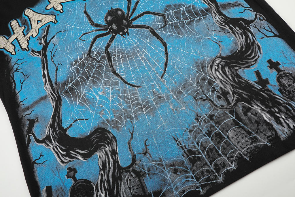 HARMONY Spider Web Graphic Black Short-Sleeve T-Shirt