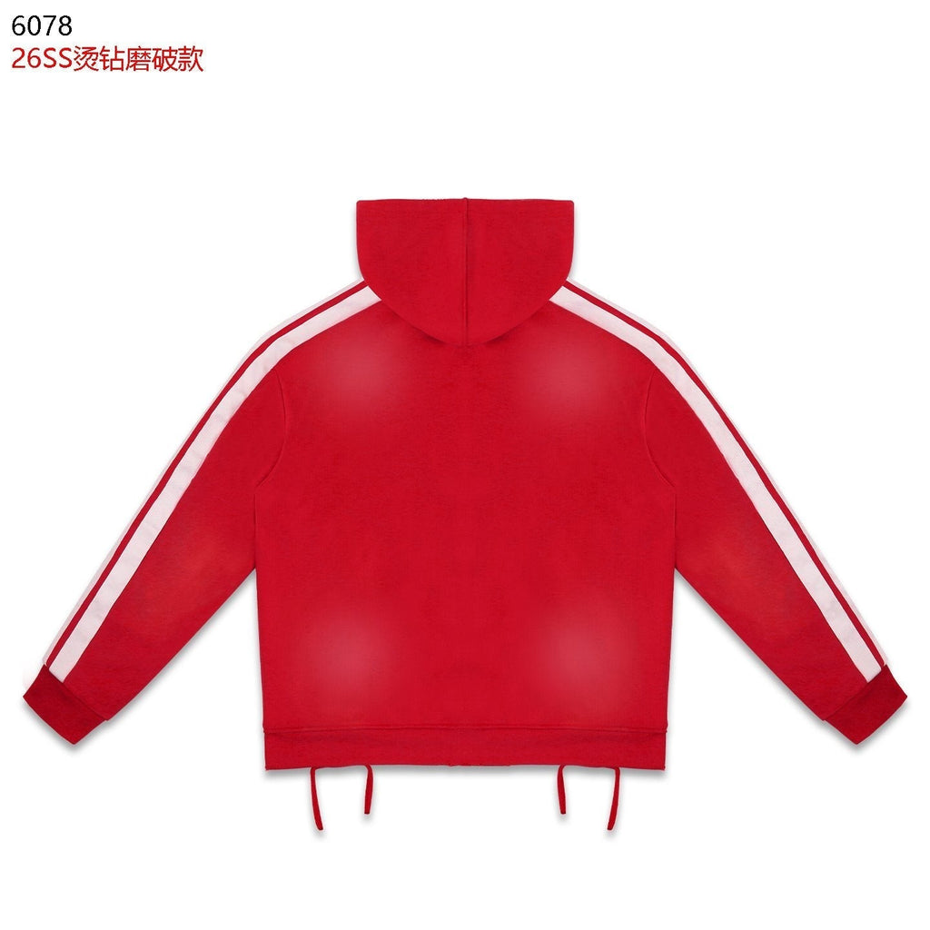 Rough Play Studded Stripe Full-Zip Hoodie
