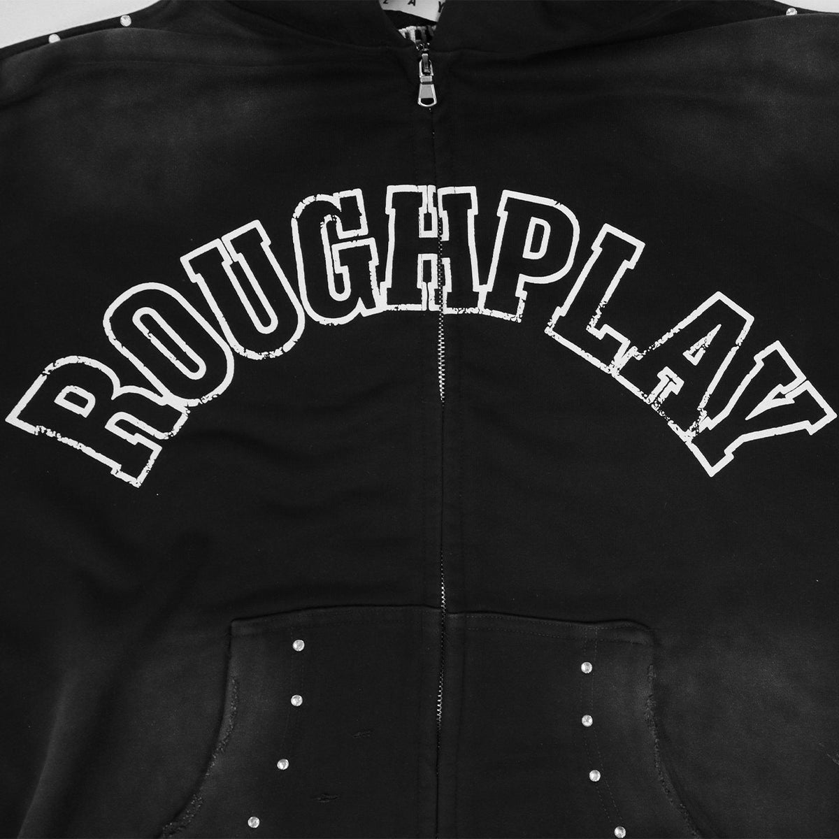 Rough Play Studded Stripe Full-Zip Hoodie