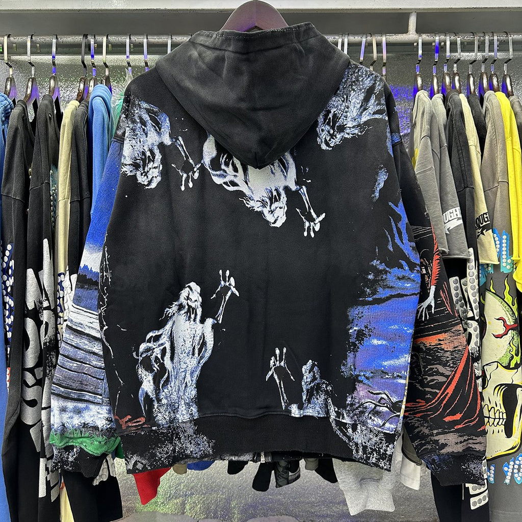 VALE USA Ghost Halloween Graphic Zip-Up Hoodie