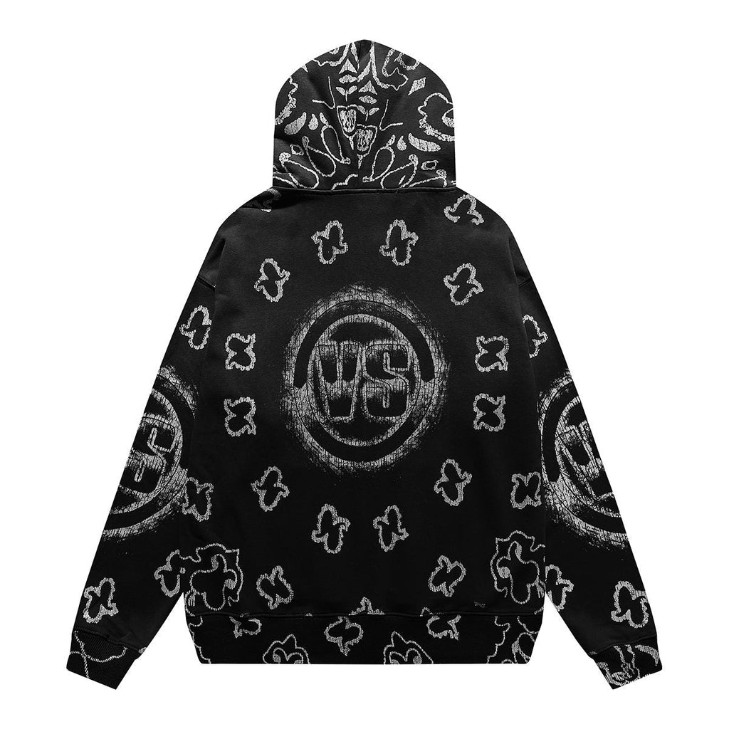 VALE USA Paisley Print Zip Hoodie