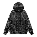 VALE USA Paisley Print Zip Hoodie