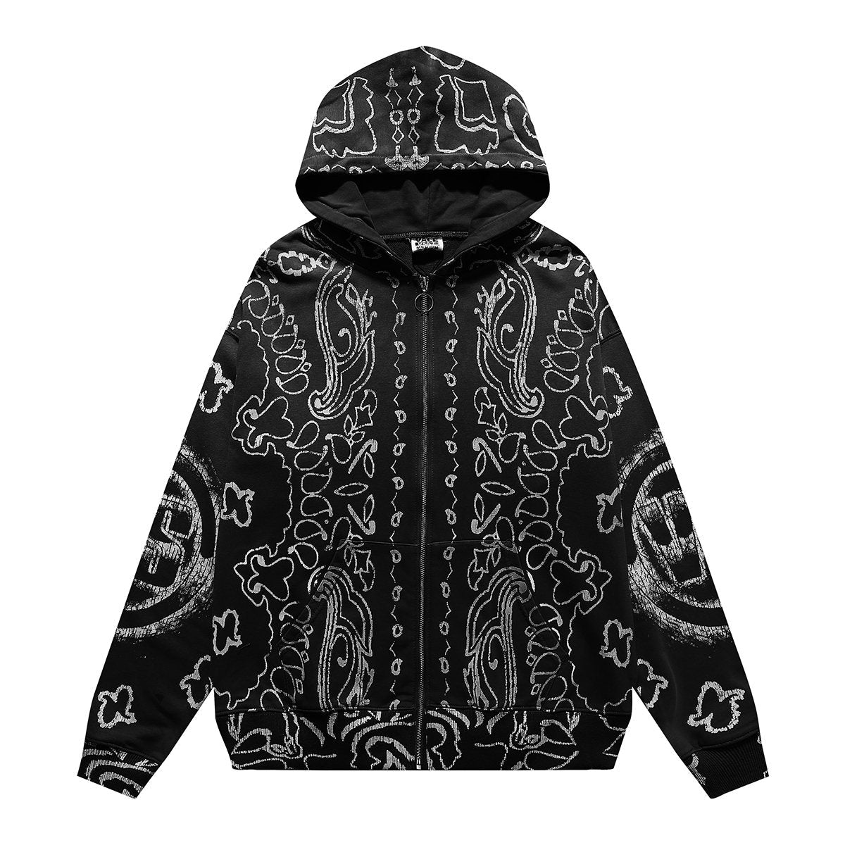 VALE USA Paisley Print Zip Hoodie