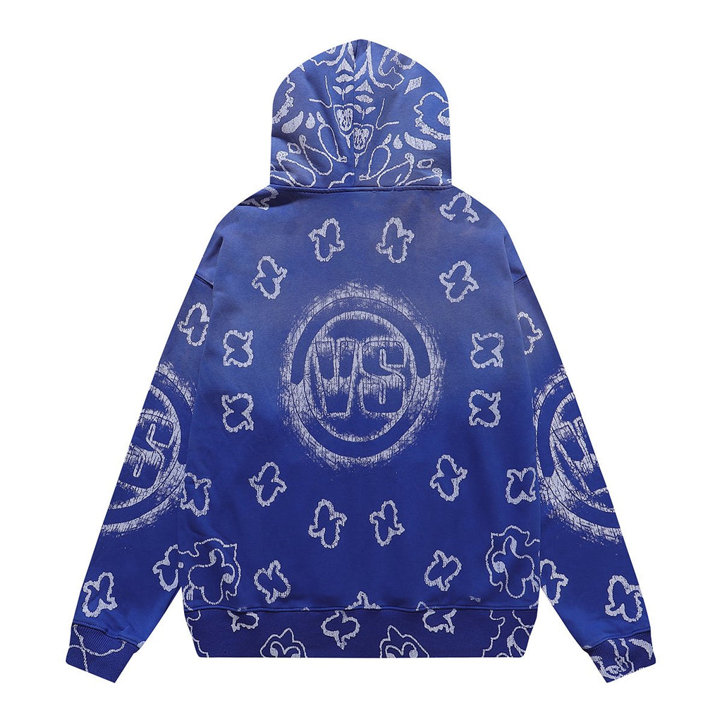 VALE USA Paisley Print Zip Hoodie