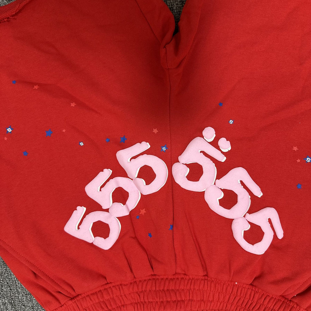 Sp5der 555 Graphic Red Shorts