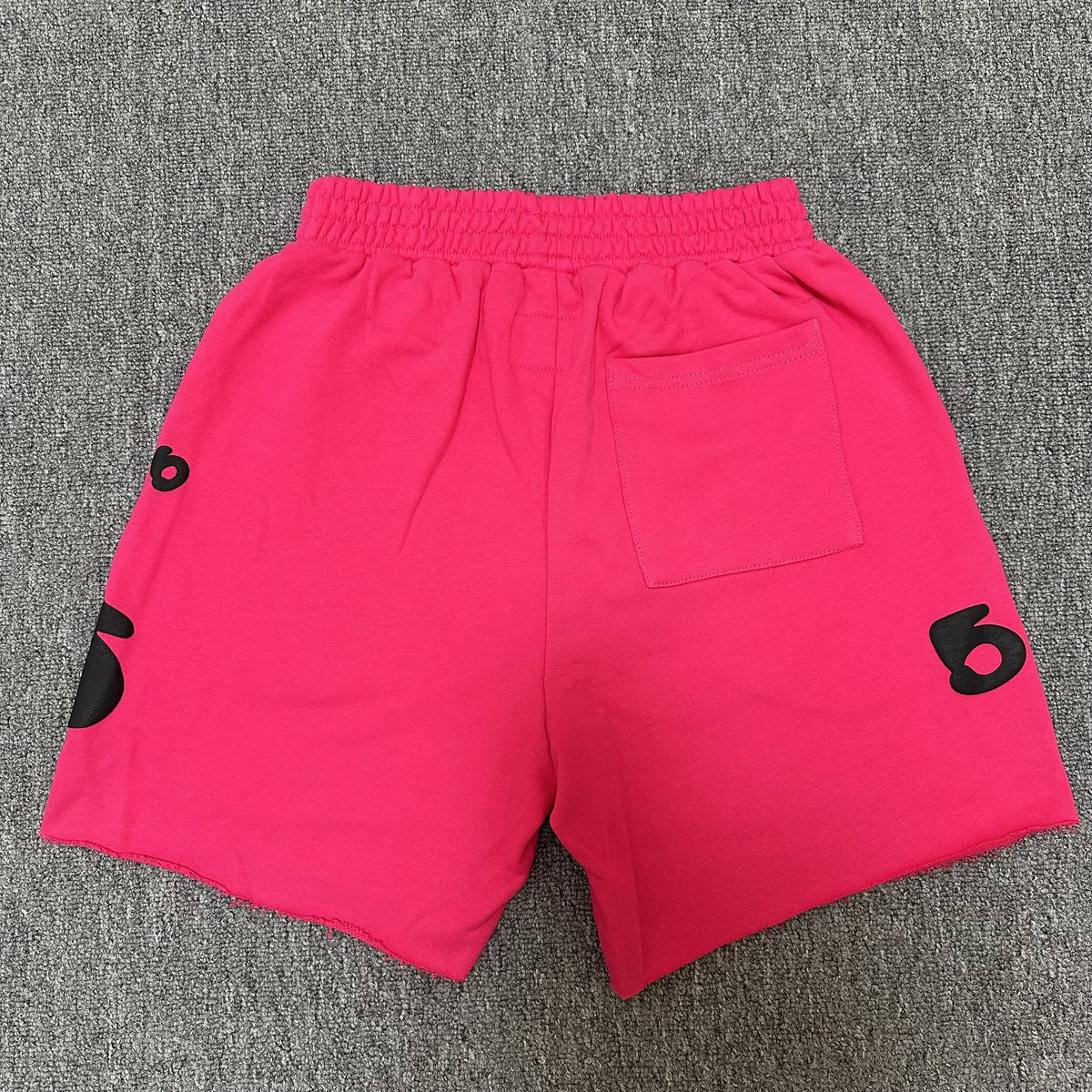 Sp5der Pink Graphic Terry Shorts