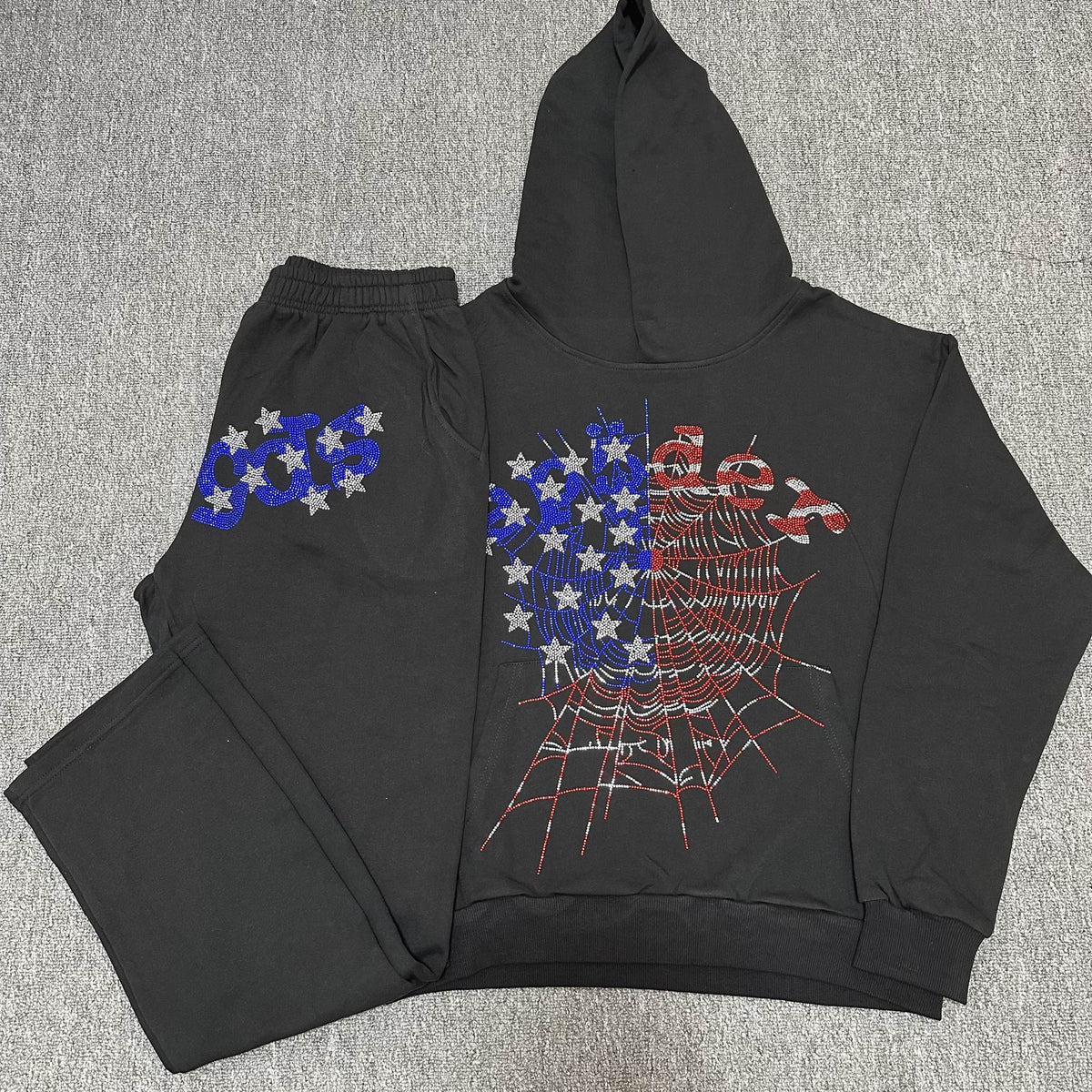 Sp5der Rhinestone Web Graphic Matching Set