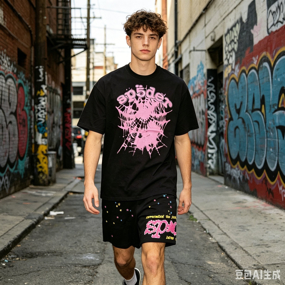 Sp5der Star & Spider Graphic Short-Sleeve Set