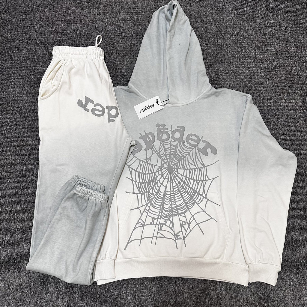 Sp5der Gradient Spider-Web Hoodie & Sweatpants Set