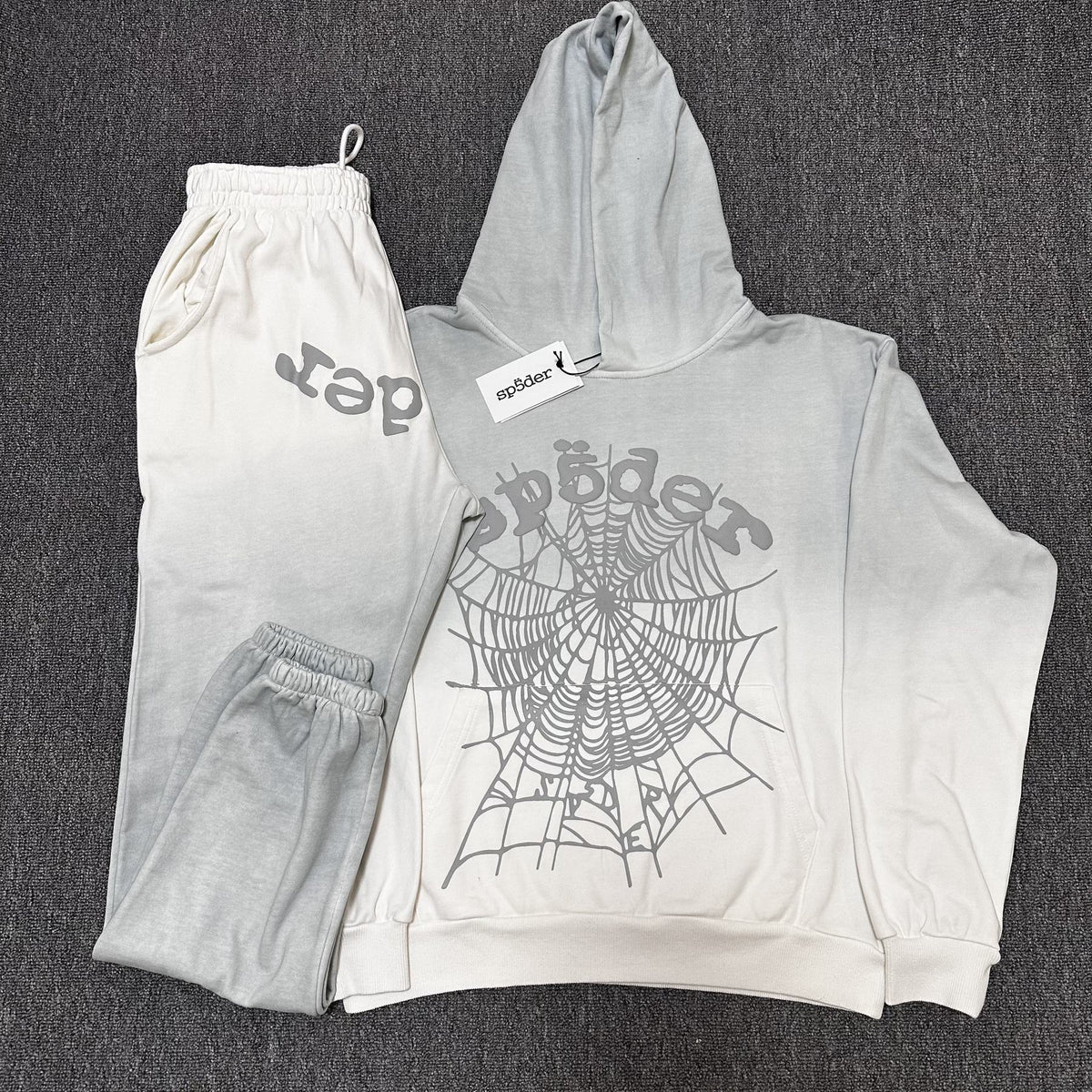 Sp5der Gradient Spider-Web Hoodie & Sweatpants Set