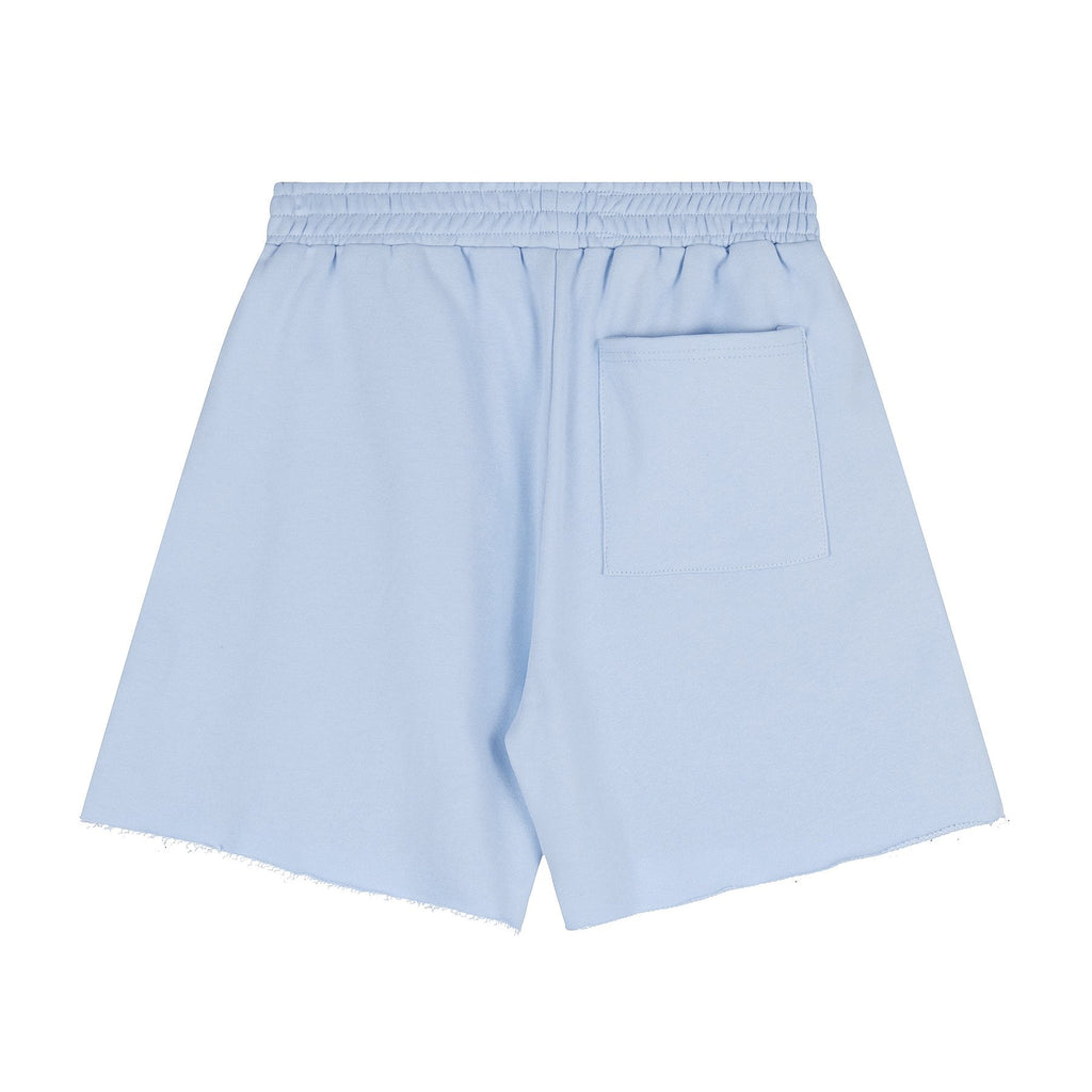 Sp5der Raised Graphic Raw Hem Shorts