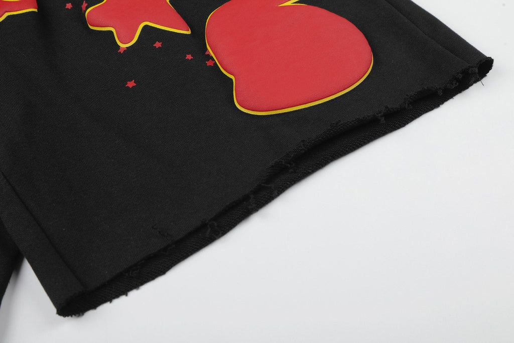 Sp5der Black Red & Yellow Graphic Shorts