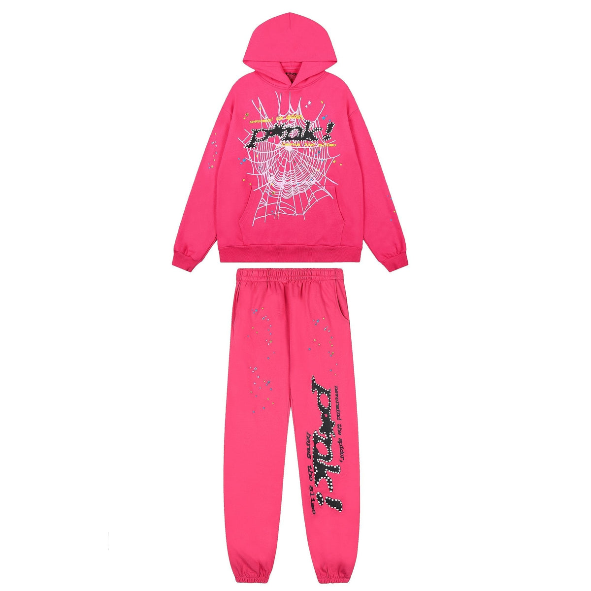 Sp5der Pink Spiderweb Graphic Matching Set