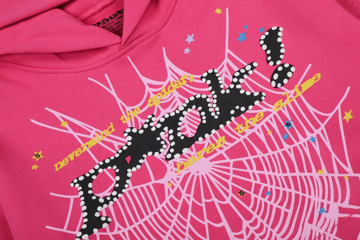 Sp5der Pink Spiderweb Graphic Matching Set