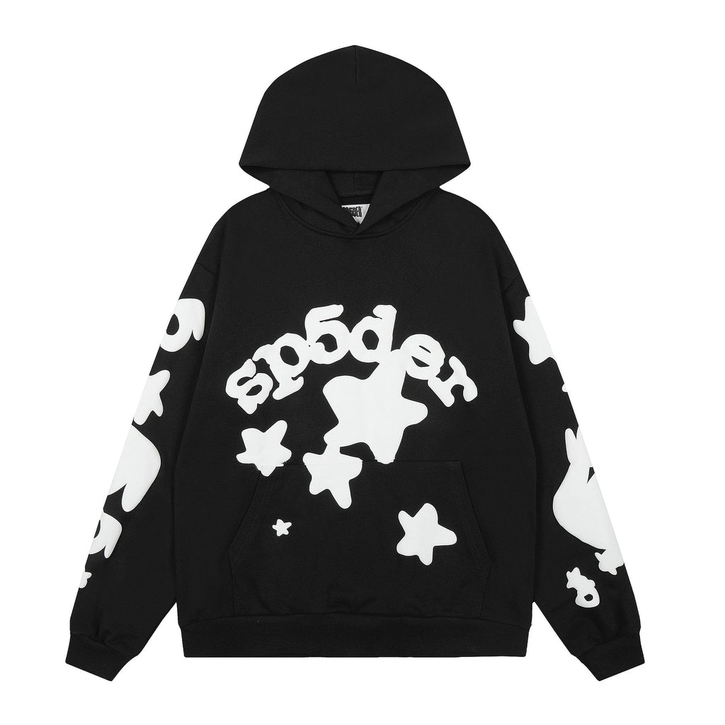 Sp5der Black Graphic Hoodie & Jogger Matching Set