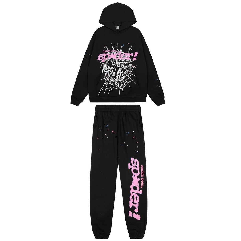 Sp5der Spider-Web Graphic Hoodie & Jogger Matching Set
