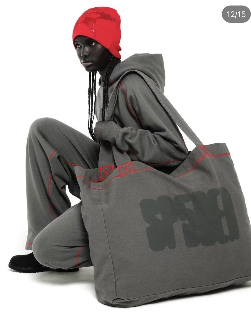 Sp5der Charcoal Gray Hoodie & Sweatpants Matching Set