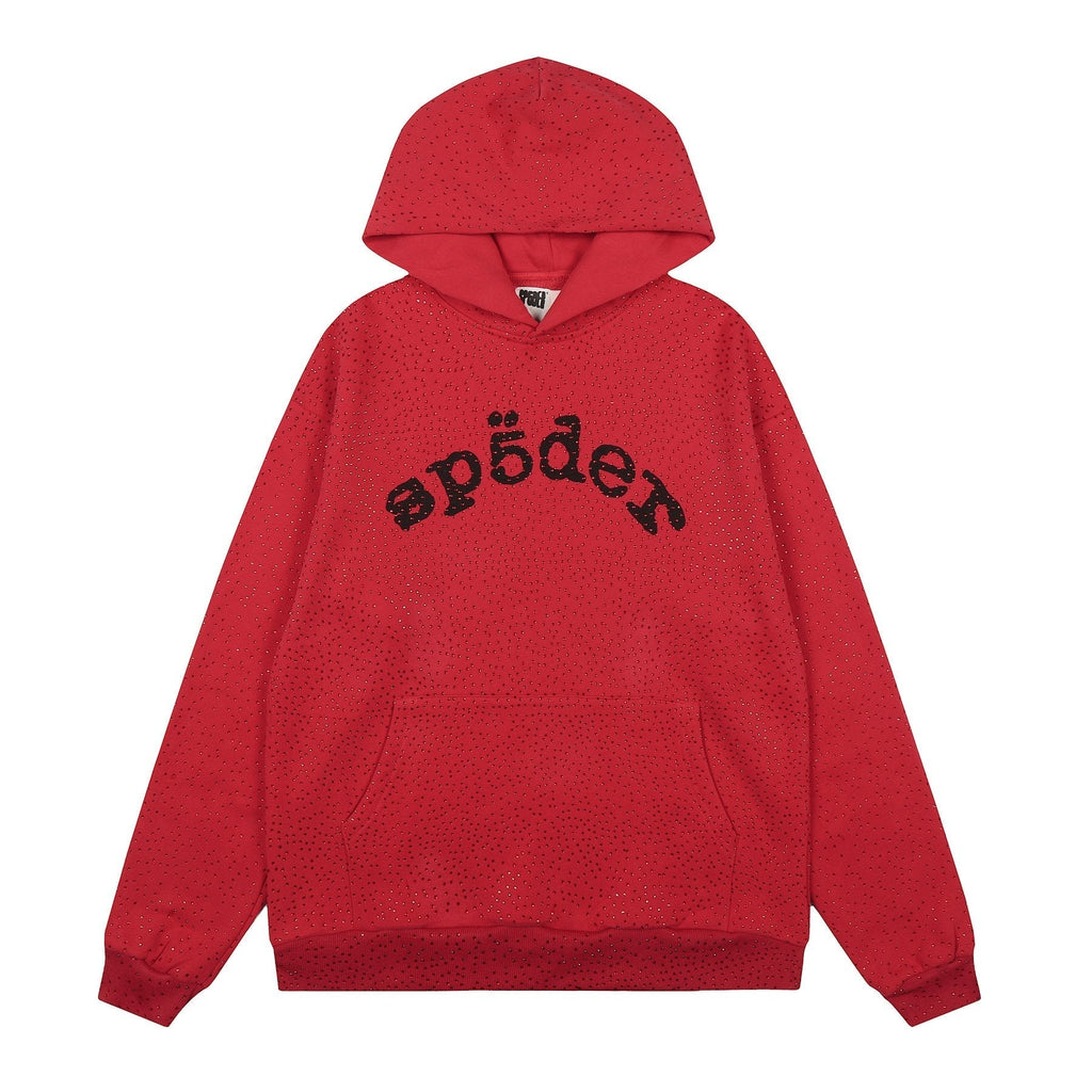 Sp5der Rhinestone Hoodie & Pants Matching Set