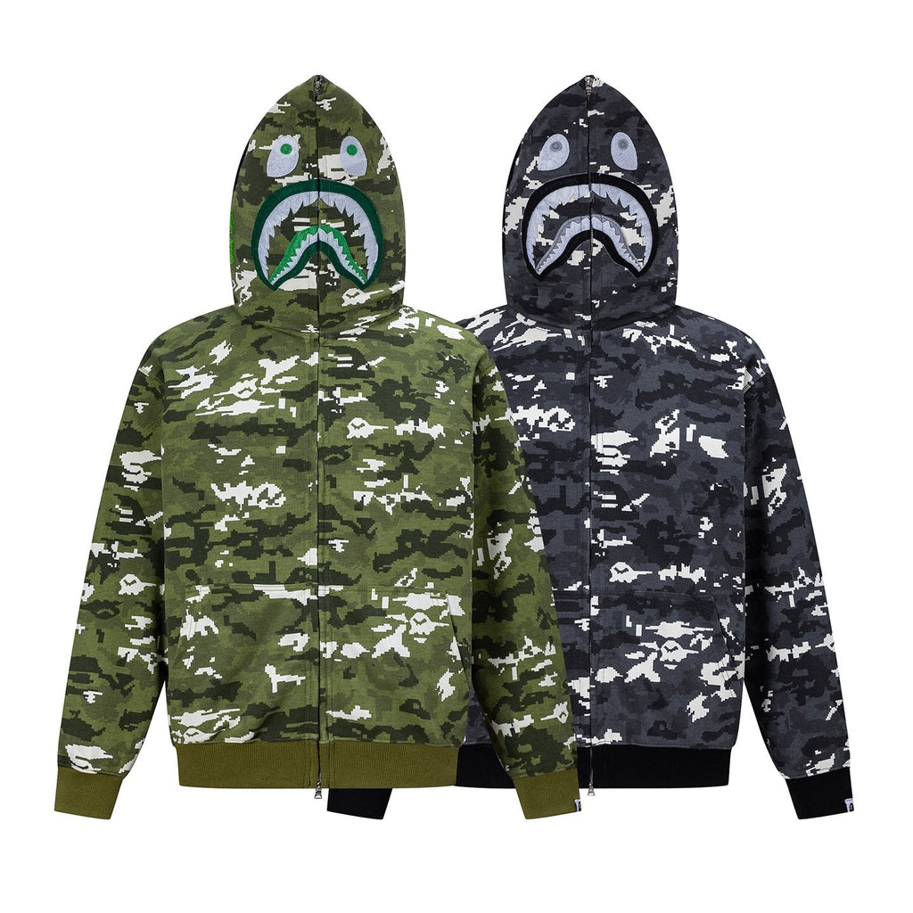 BAPE Shark Face Digital Camo Zip Hoodie