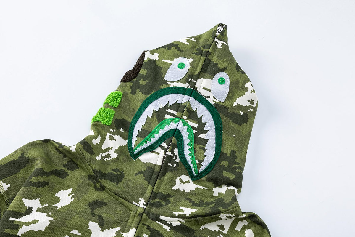 BAPE Shark Face Digital Camo Zip Hoodie