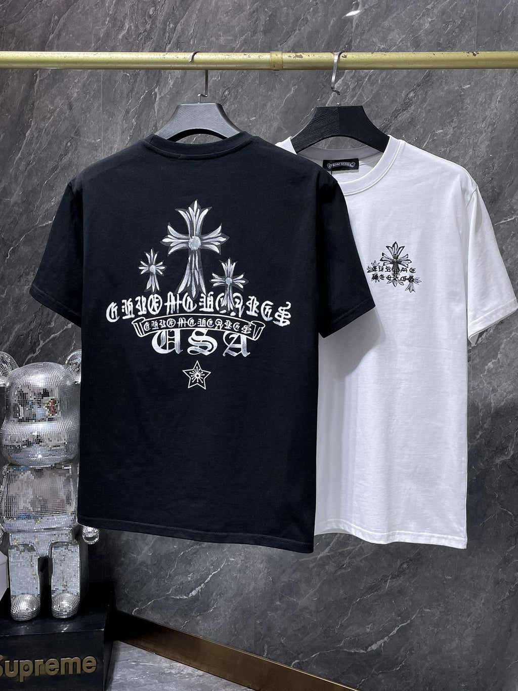 Chrome Hearts Floral Cross USA Graphic T-Shirt